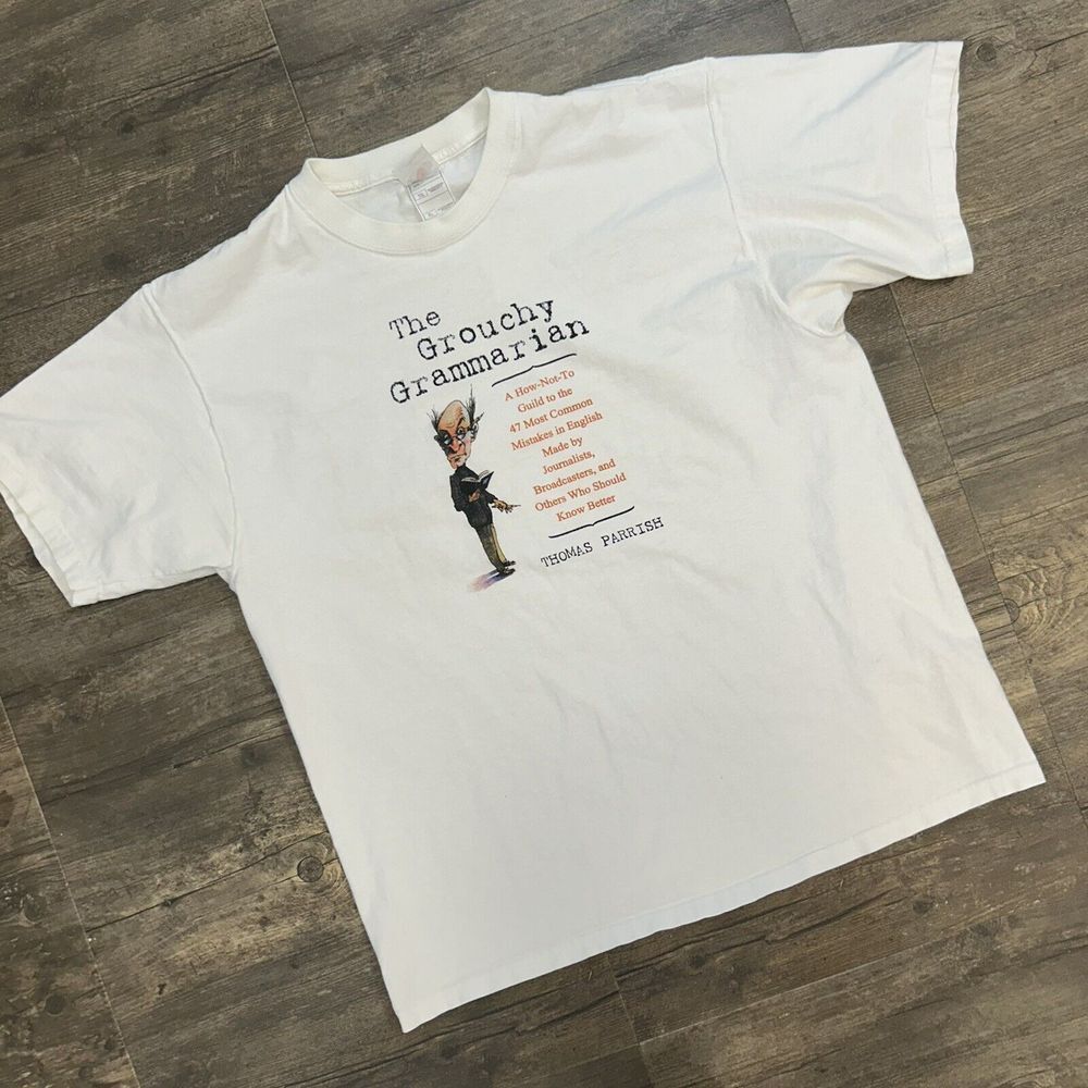 Vintage The Grouchy Grammarian Tshirt Men Size XL Thomas Parrish FOTL (256)